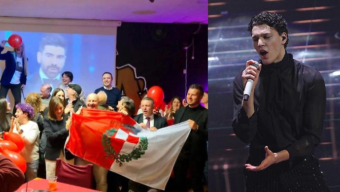 Sanremo, Nicol&ograve; Filippucci fa impazzire l'Umbria: apoteosi corcianese alla Siesta con il sindaco Pierotti, esultano anche Proietti e Ferdinandi