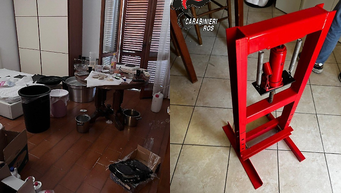 Villa trasformata in raffineria clandestina: 7.4 chili di cocaina sequestrati. Tre arresti