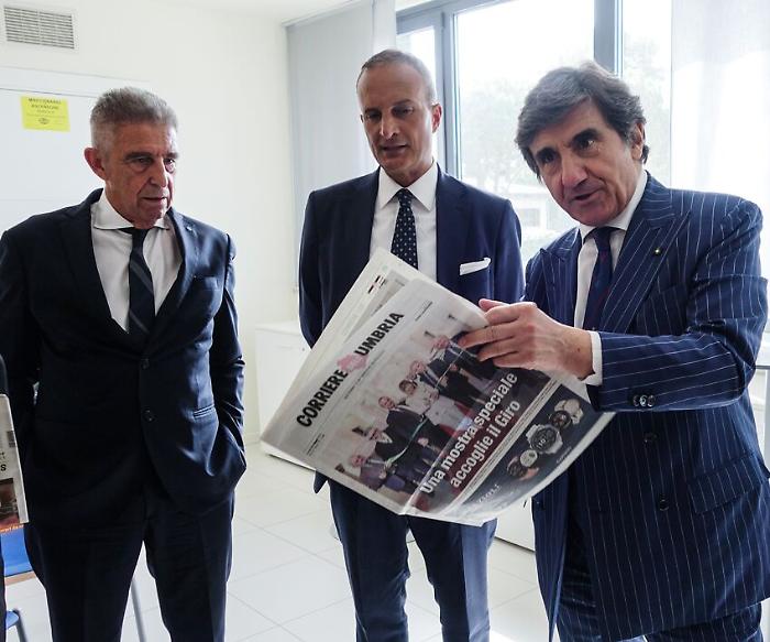 Perugia, le foto della visita di Urbano Cairo alla sede centrale del Corriere dell'Umbria