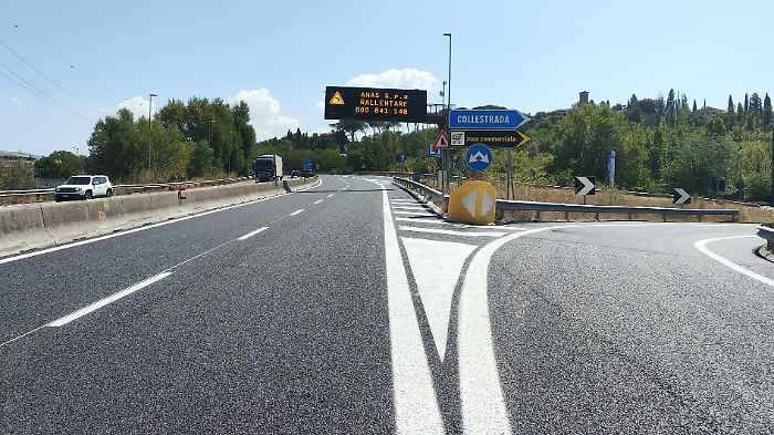 Perugia, terminati i lavori di risanamento dell'asfalto sulla E45: smontato il cantiere a Collestrada. Via libera in superstrada