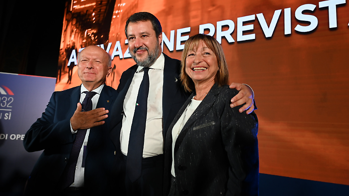 Enrico Melasecche, Matteo Salvini e Donatella Tesei