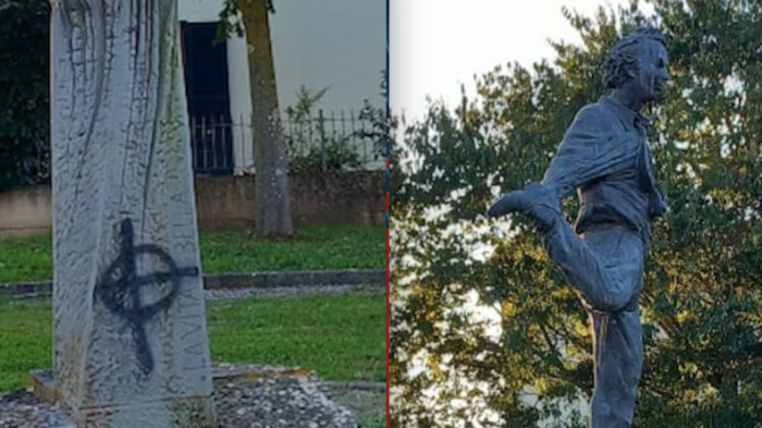 Roberto Benigni e la croce celtica che sfregia la sua statua, il sindaco: "Atto incivile, esposto contro ignoti"