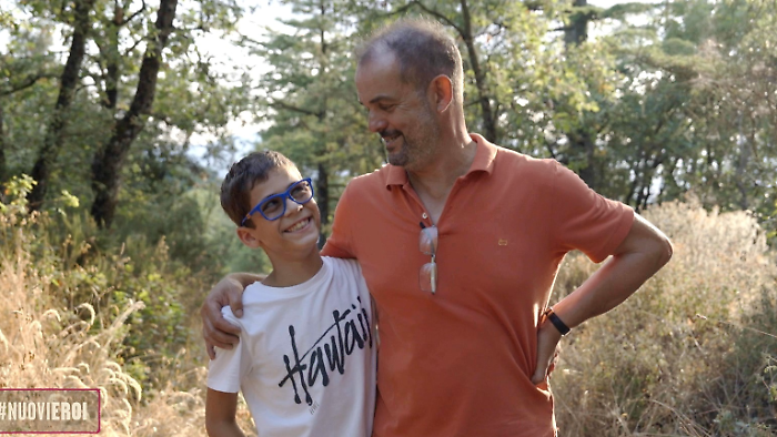 Sebastiano con il papà