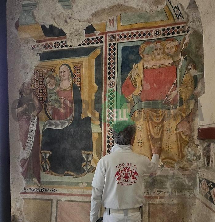 Restauro affreschi rocca flea gualdo tadino