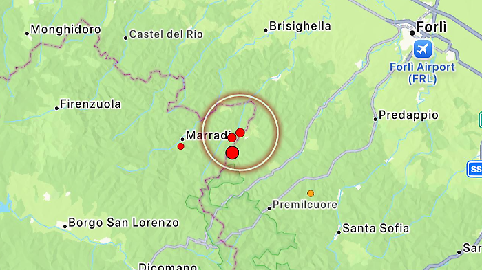 Terremoto, due scosse a Forlì. Magnitudo 2.8 e 3.0 con epicentro nel comune di Tredozio 