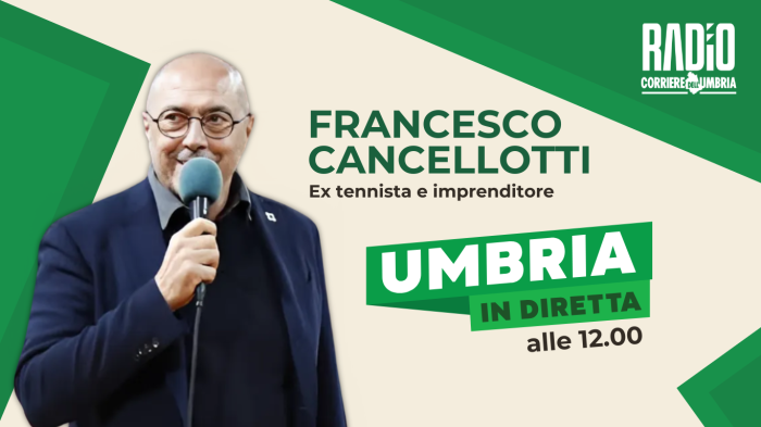 Radio Corriere dell'Umbria, a Umbria in diretta si parla di tennis: ospite in studio Francesco Cancellotti