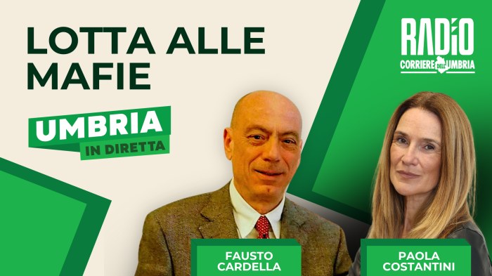 Giustizia e lotta alle mafie nella nuova puntata di Umbria in diretta: ecco tutti gli ospiti 