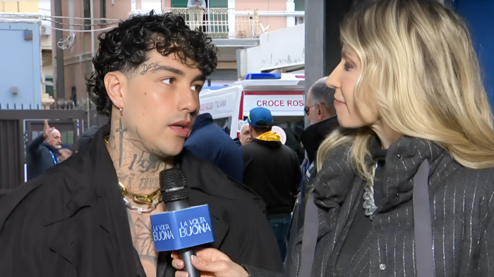 Tony Effe in collegamento su Rai 1 lunedì 10 febbraio per parlare dell'imminente Festival di Sanremo 2025 e di Giulia De Lellis: "Lei è una guerriera"