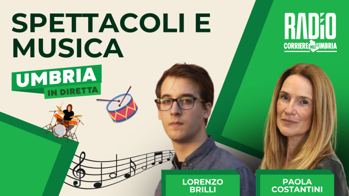 Si parla di spettacolo e musica nella nuova puntata di Umbria in diretta: ospite in studio Lorenzo Brilli 