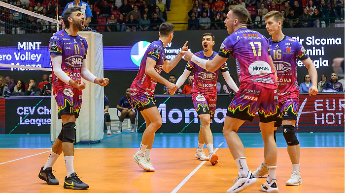 Buona la prima per la Sir: Monza ko, l'andata dei quarti di Champions è di Perugia