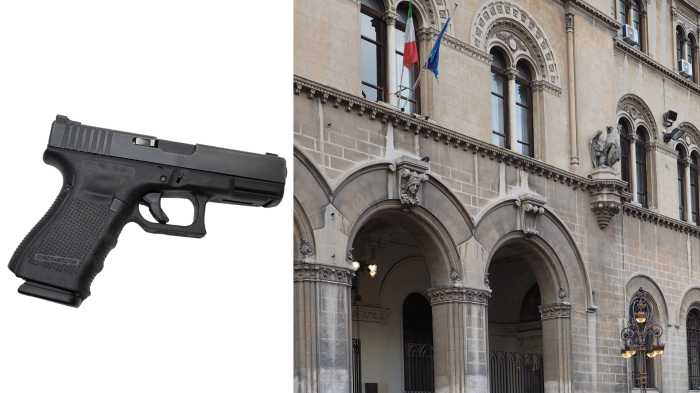 Entra in tribunale con una pistola carica: suona il metal detector e viene arrestato un uomo di 57 anni 