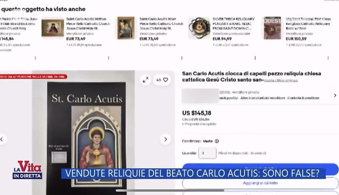 Compravendita reliquie Carlo Acutis, il servizio de La vita in diretta sul caso: video