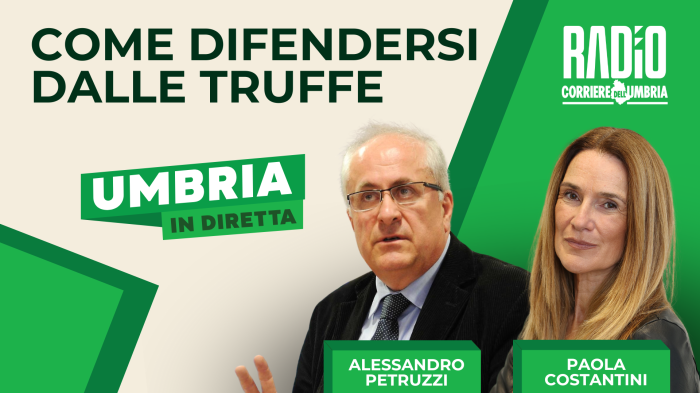 A Umbria in diretta si parla di come difendersi dalle truffe: ospite in studio Alessandro Petruzzi 
