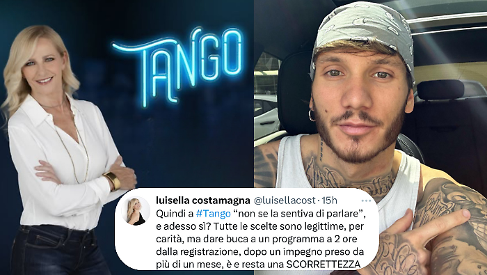 Manuel Bortuzzo decide di annullare all'ultimo l'appuntamento nel programma Tango, ma domenica va a Verissimo.  Luisella Costamagna : "E' una scorrettezza"