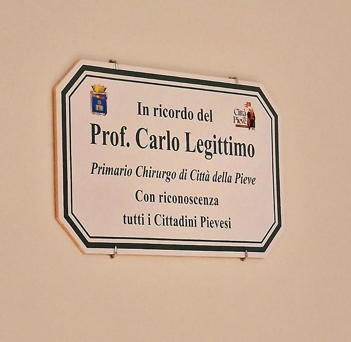 Targa Carlo Legittimo Città della Pieve