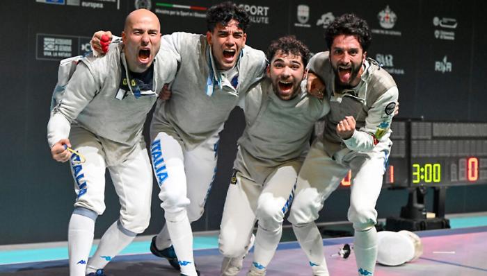 Il ternano Foconi è campione europeo di fioretto a squadre con l'Italia: Francia battuta a Genova