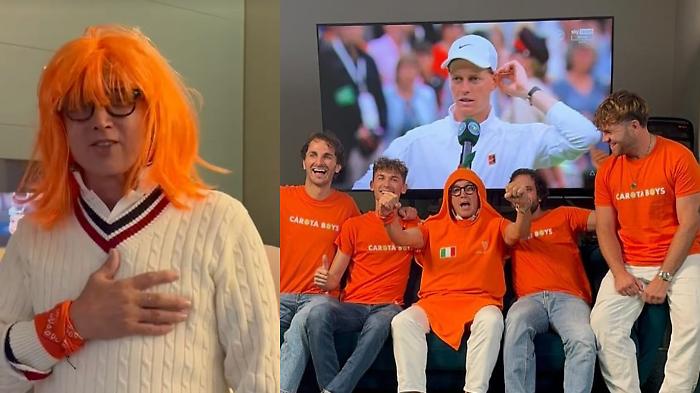 Bruno Barbieri durante la finale di Wimbledon