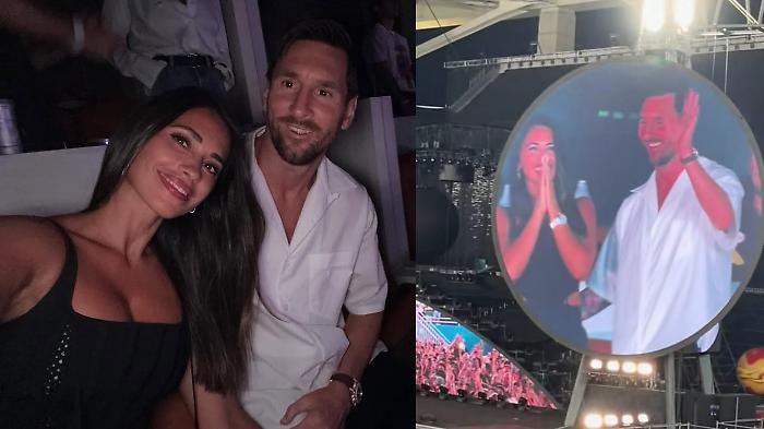 Concerto Coldplay, la kiss cam soprende anche Lionel Messi 