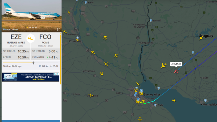 Volo del Perugia Calcio devia verso Buenos Aires. Rientro posticipato