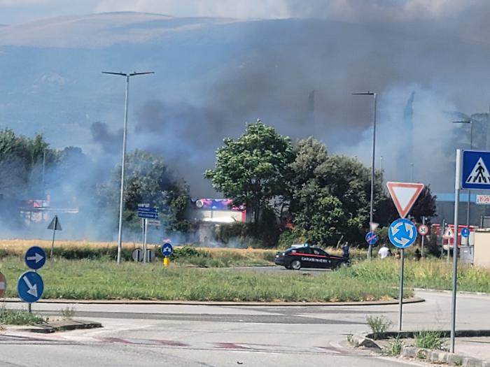 Incendio a Corvia, le fiamme minacciano distributore, gattile e canile