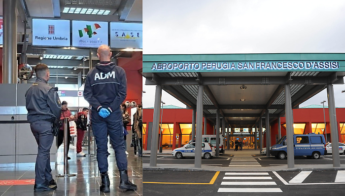Aeroporto di Perugia, boom di controlli allo scalo: il bilancio positivo tra sequestri e la novità del cash dog 