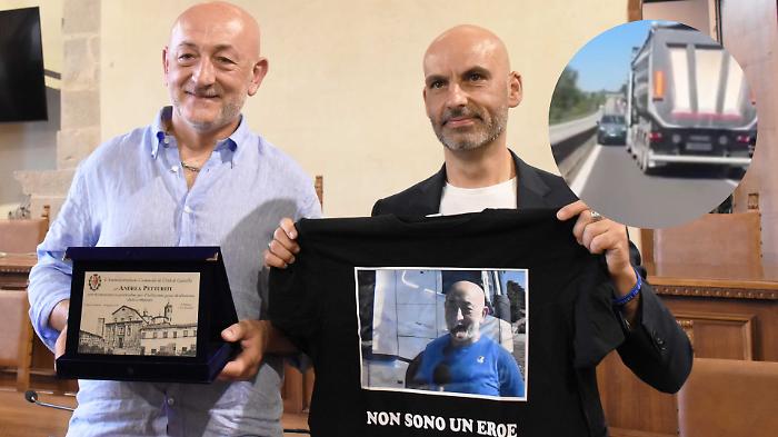 Sventa la tragedia lungo la E45: l'autotrasportatore Andrea Petturiti premiato in Comune