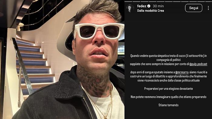 Fedez commenta la foto in barca con La Russa e Santanchè: "Quando mi vedete in compagnia di politici sappiate che c'è un motivo"