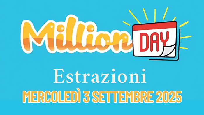 Million Day e Million Day Extra, le estrazioni di oggi mercoledì 3 settembre: i numeri vincenti