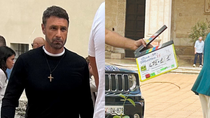 Don Matteo 15, Raoul Bova apre le riprese a Spoleto. Ovazione per Nino Frassica, che scherza: "Piano che dormono tutti"