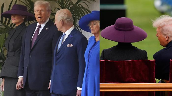 Melania Trump a Londra, perchè gli occhi sono coperti dal cappello 