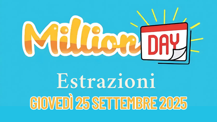 Million Day e Million Day Extra, le estrazioni di oggi giovedì 25 settembre: i numeri vincenti