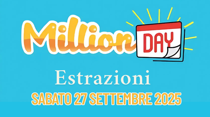 Million Day e Million Day Extra, le estrazioni di oggi sabato 27 settembre: i numeri vincenti