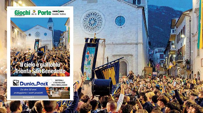 Gualdo Tadino, il cielo è gialloblù: San Benedetto trionfa ai Giochi de le Porte. Sfoglia l'inserto