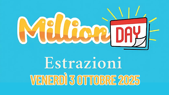 Million Day e Million Day Extra, le estrazioni di oggi venerdì 3 ottobre: i numeri vincenti