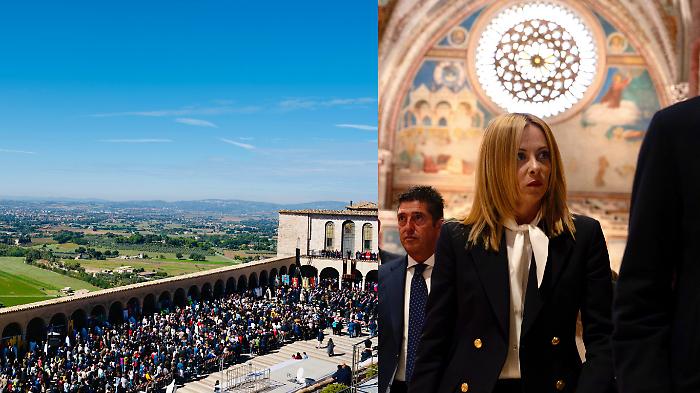 Giorgia Meloni contestata ad Assisi. La Premier: "Ricordo che San Francesco insegnava anche il rispetto". Il video