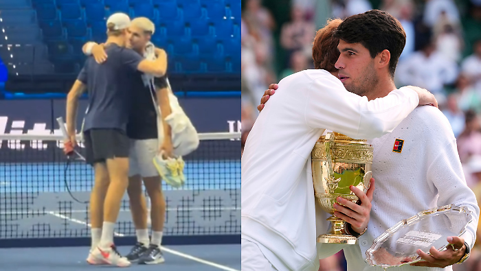 Jannik Sinner e Carlos Alcaraz, risate e abbracci a Torino. E oggi l'allenamento insieme in vista delle Finals 