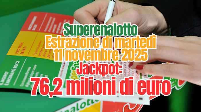 Lotto e Superenalotto, i numeri vincenti di oggi venerdì 7 novembre: il jackpot sale a 76,2 milioni di euro
