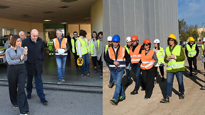 Metrobus, il sopralluogo della sindaca Ferdinandi e dell'assessore Vossi nei cantieri: il punto sui lavori a Vestricciano e all'ospedale 