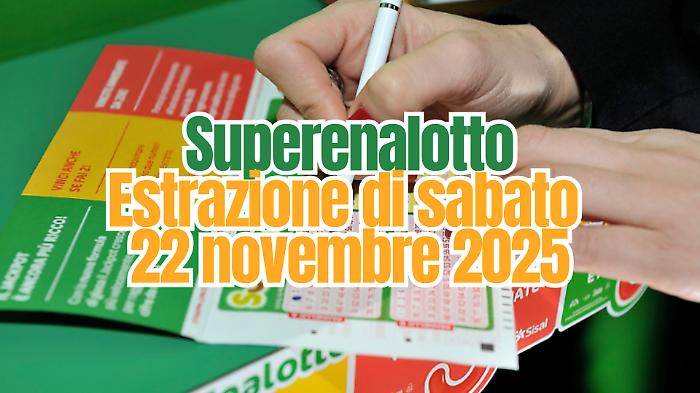 Lotto e Superenalotto, le estrazioni di oggi sabato 22 novembre: i numeri vincenti