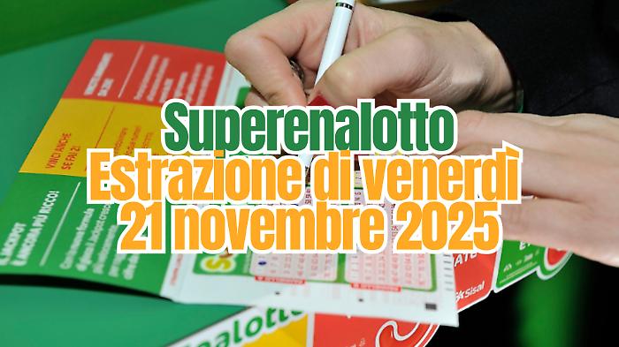 Lotto e Superenalotto, le estrazioni di oggi venerd&igrave; 21 novembre: i numeri vincenti. Il jackpot sale a 80,9 milioni di euro