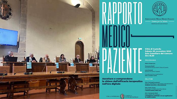 Ascolto, cura e tecnologia: il rapporto medico-paziente al centro del convegno AMMI di Città di Castello