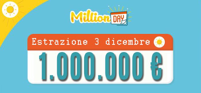 Million Day e Million Day Extra, estrazioni di oggi mercoled&igrave; 3 dicembre: i numeri vincenti