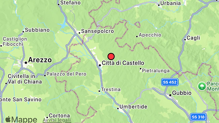 Terremoto, scossa di magnitudo 2.5 vicino a Citt&agrave; di Castello