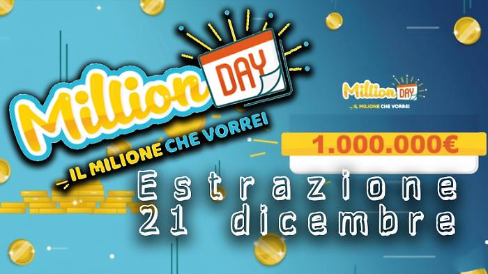 Million Day e Million Day Extra, i numeri vincenti delle estrazioni di oggi domenica 21 dicembre