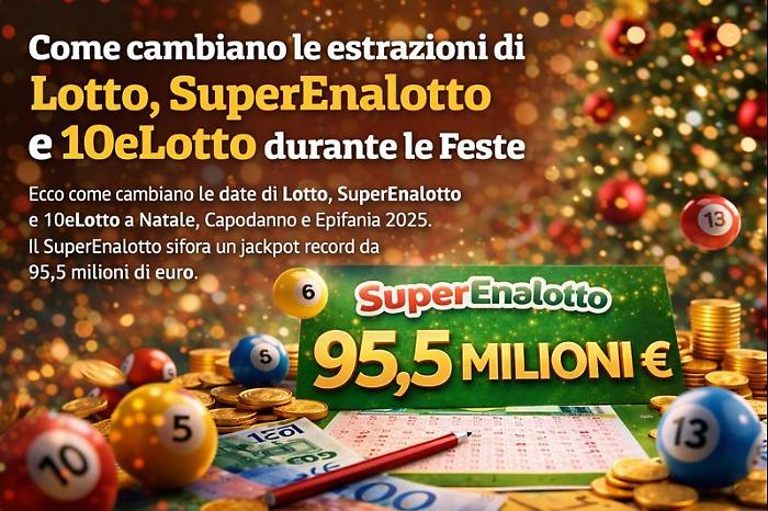 Lotto, Superenalotto e 10eLotto non vanno in vacanza: ecco come cambiano le date delle estrazioni da Natale all'Epifania