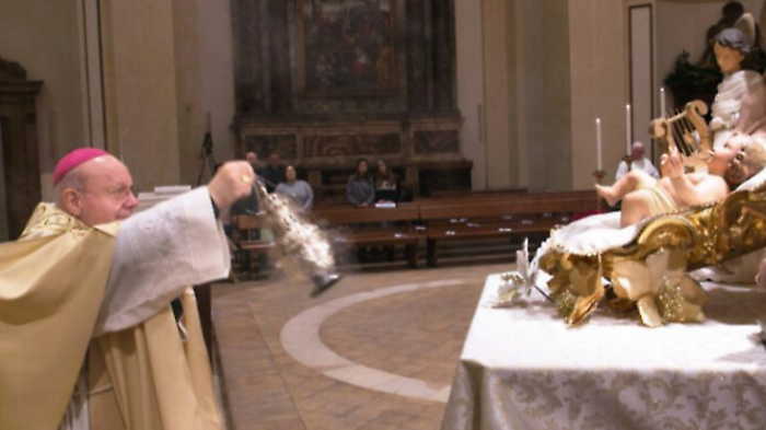 Monsignor Domenico Sorrentino  ospite a Domenica In con Mara Venier, Tommaso Cerno e Aldo Cazzullo