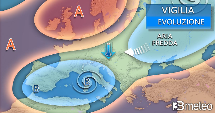 Arriva l'anticiclone di Natale: pioggia, neve, vento e clima pi&ugrave; freddo. Le previsioni del tempo 