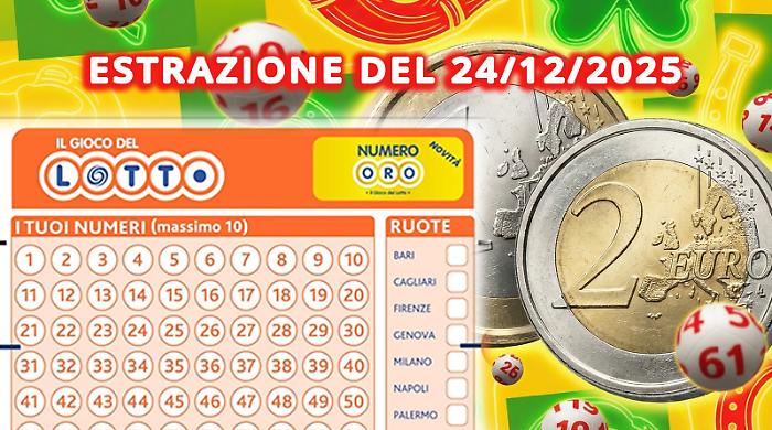 Lotto e 10eLotto: estrazioni di oggi mercoled&igrave; 24 dicembre. Tutti i numeri vincenti