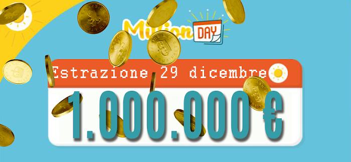 Million Day e Million Day Extra, le estrazioni di oggi luned&igrave; 29 dicembre: i numeri vincenti