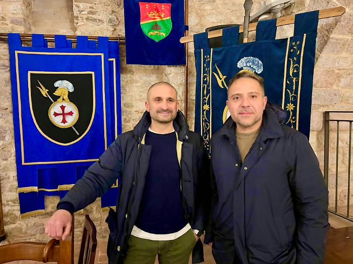 Gubbio, due candidati per San Giorgio: Mirko Salciarini e Francesco Spogli della manicchia di Sant'Agostino alle elezioni 